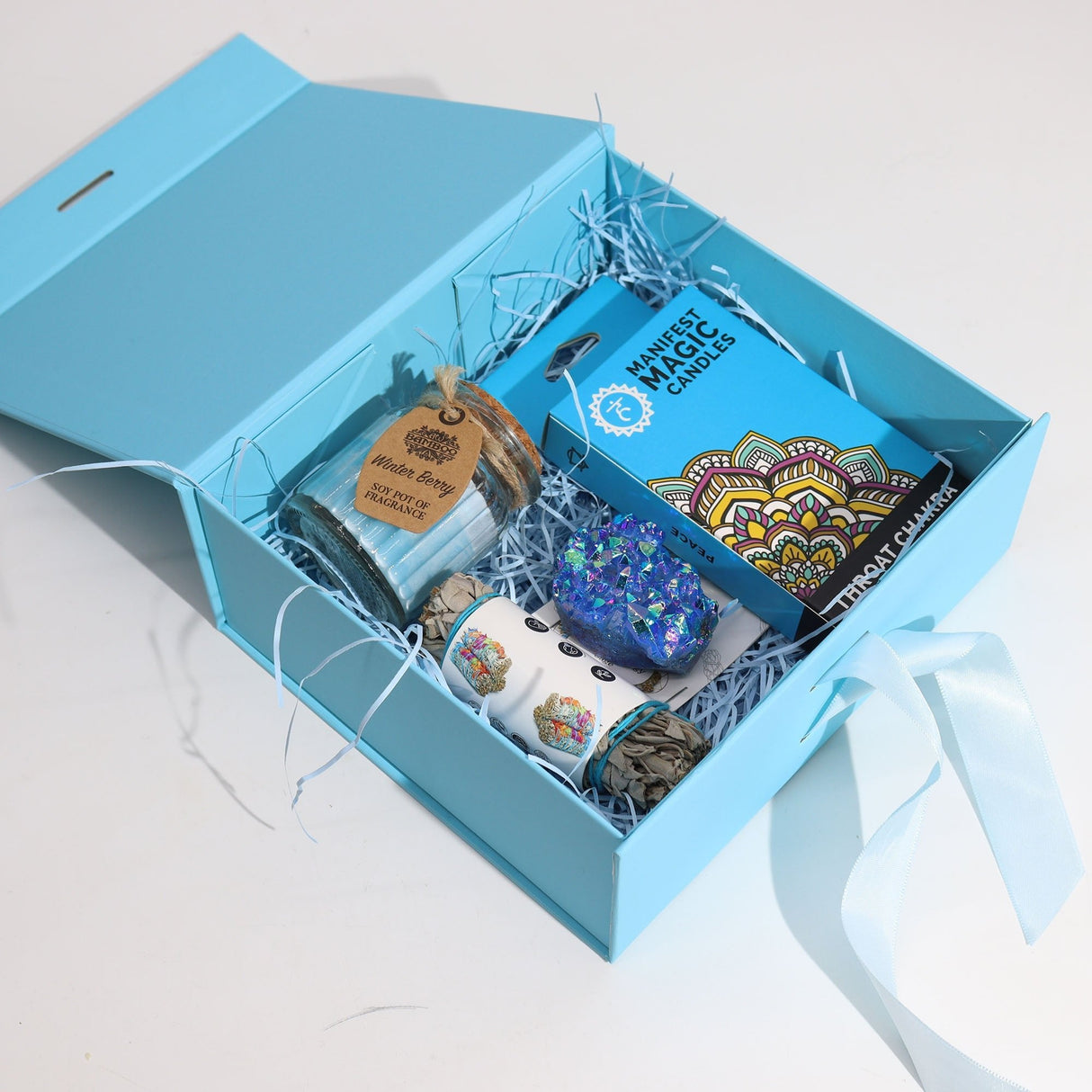 Flat Pack Gift Box - Medium Square (20x18.2x8cm) - Baby Blue - SHAMTAM.COM