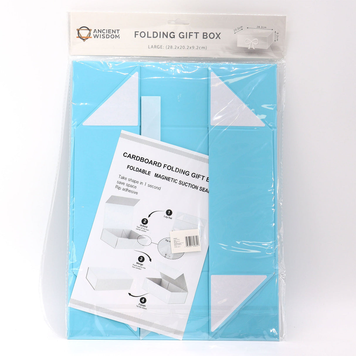 Flat Pack Gift Box - Large (28.2x20.2x9.2cm) - Baby Blue - SHAMTAM.COM