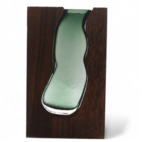 Glass Vase/Terarium inside Dark Tung Wood - SHAMTAM.COM