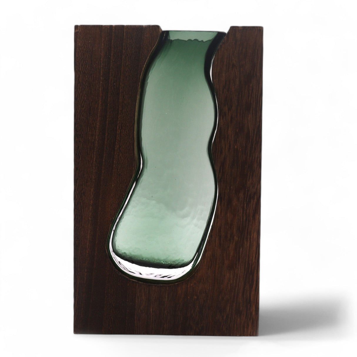 Glass Vase/Terarium inside Dark Tung Wood - SHAMTAM.COM