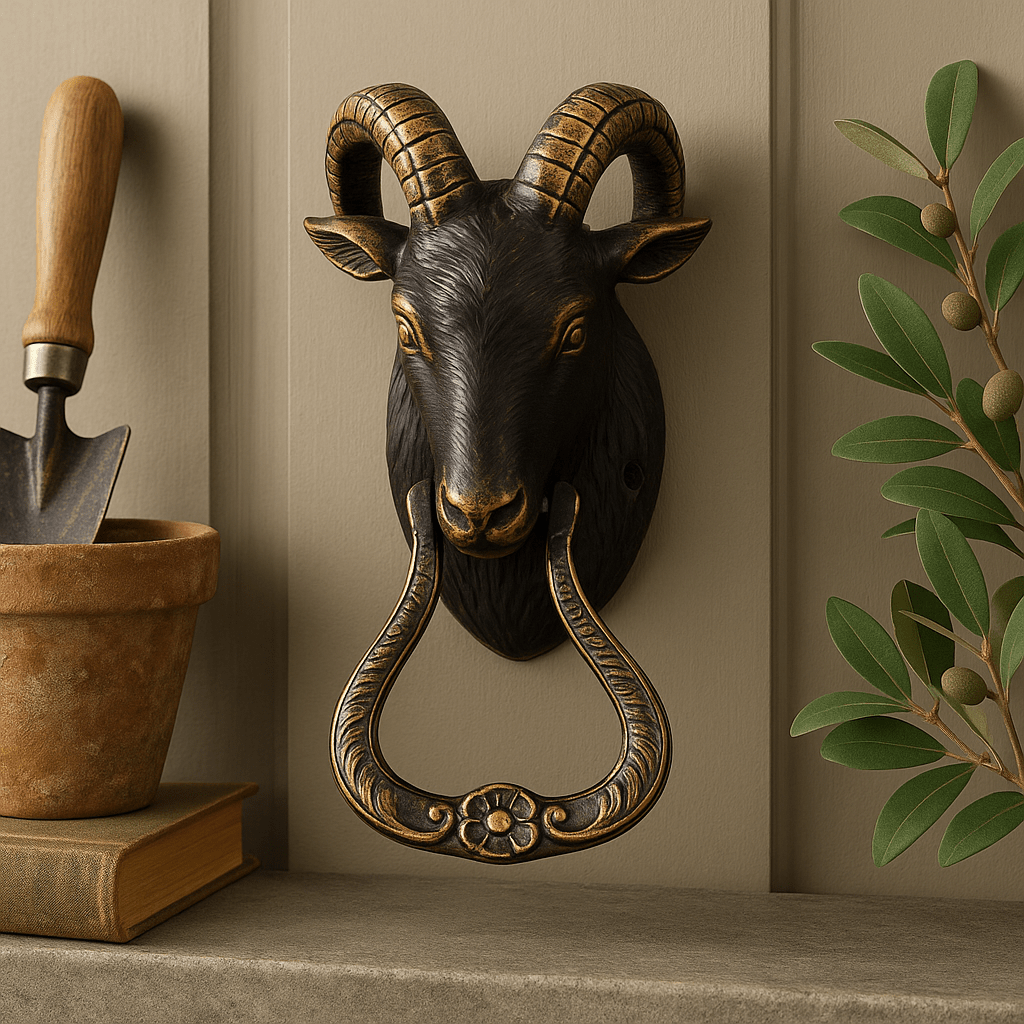 Goat Head Door Knocker Large Metal - SHAMTAM.COM