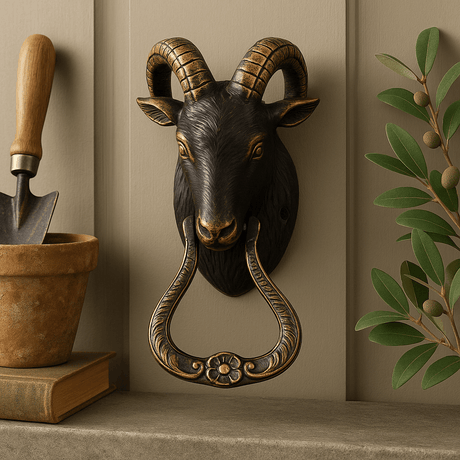 Goat Head Door Knocker Large Metal - SHAMTAM.COM