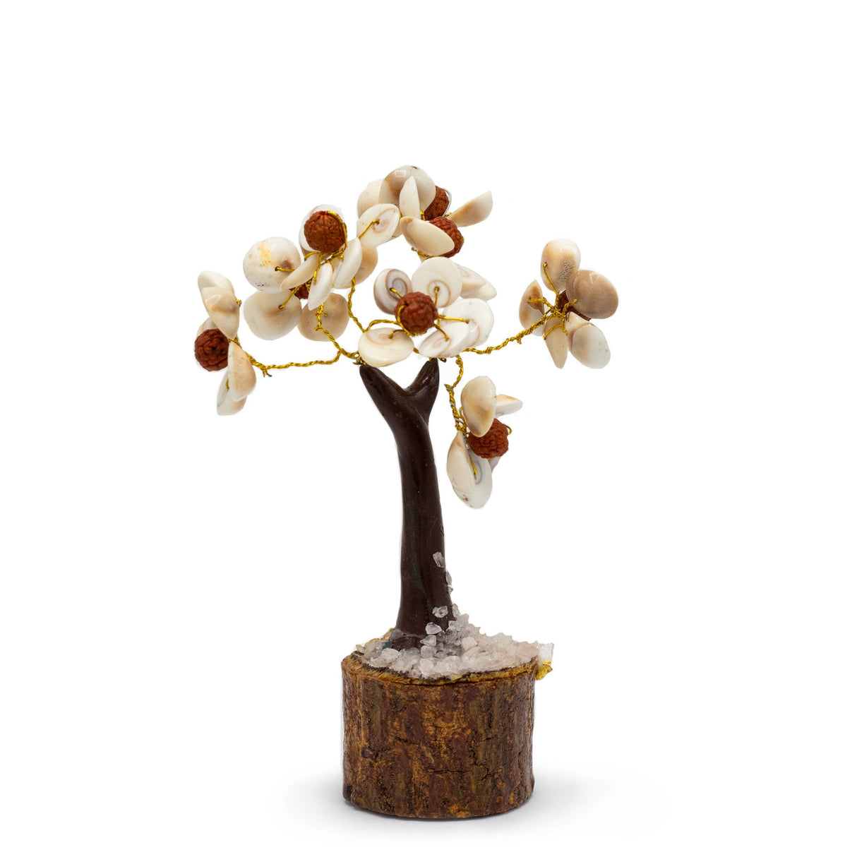 Handcrafted Gomati Chakra Stone Tree with Rudraksha Beads - 45 Sacred Stones for Prosperity & Spiritual Protection - SHAMTAM.COM