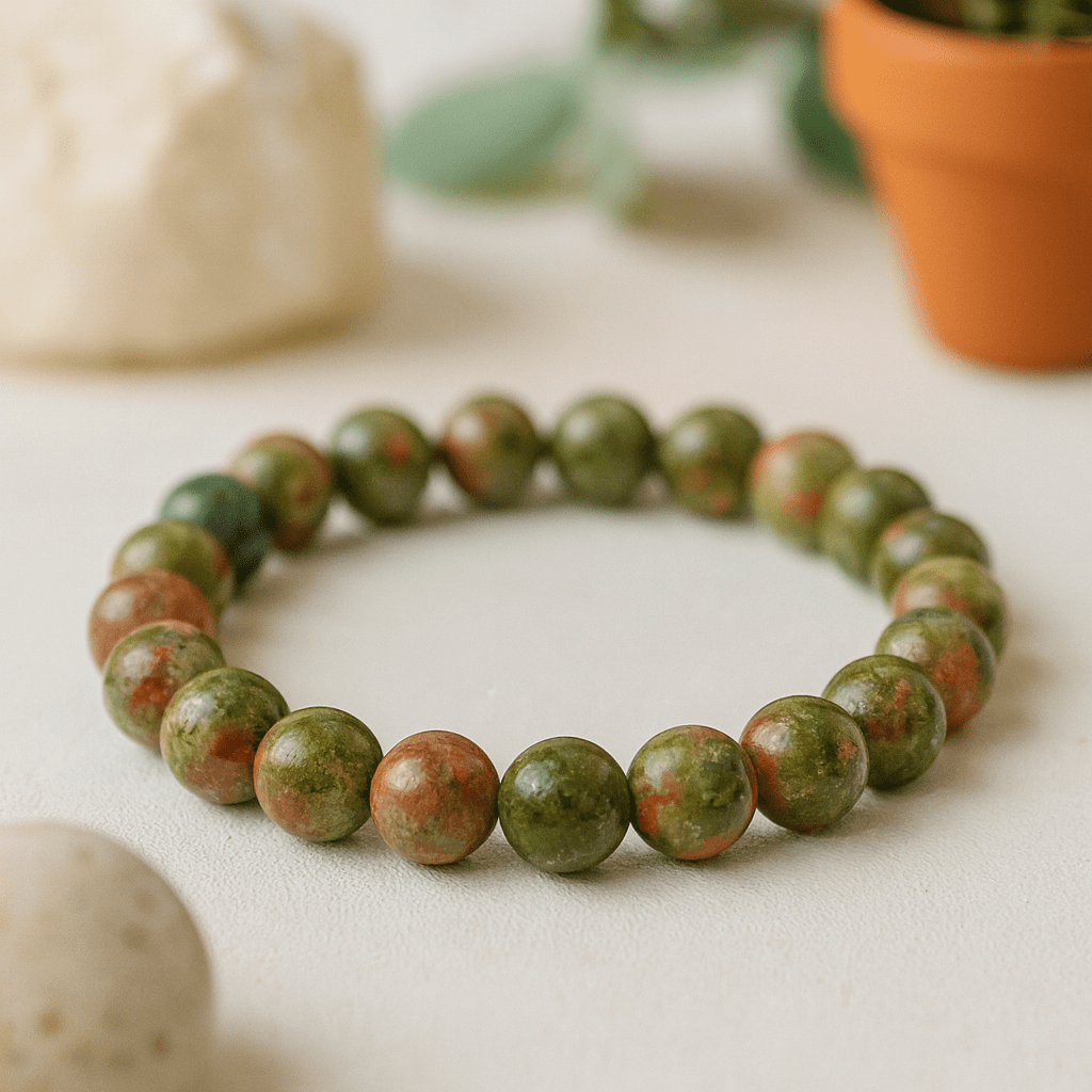 Green Jasper 8mm Stretch Bracelet - SHAMTAM.COM
