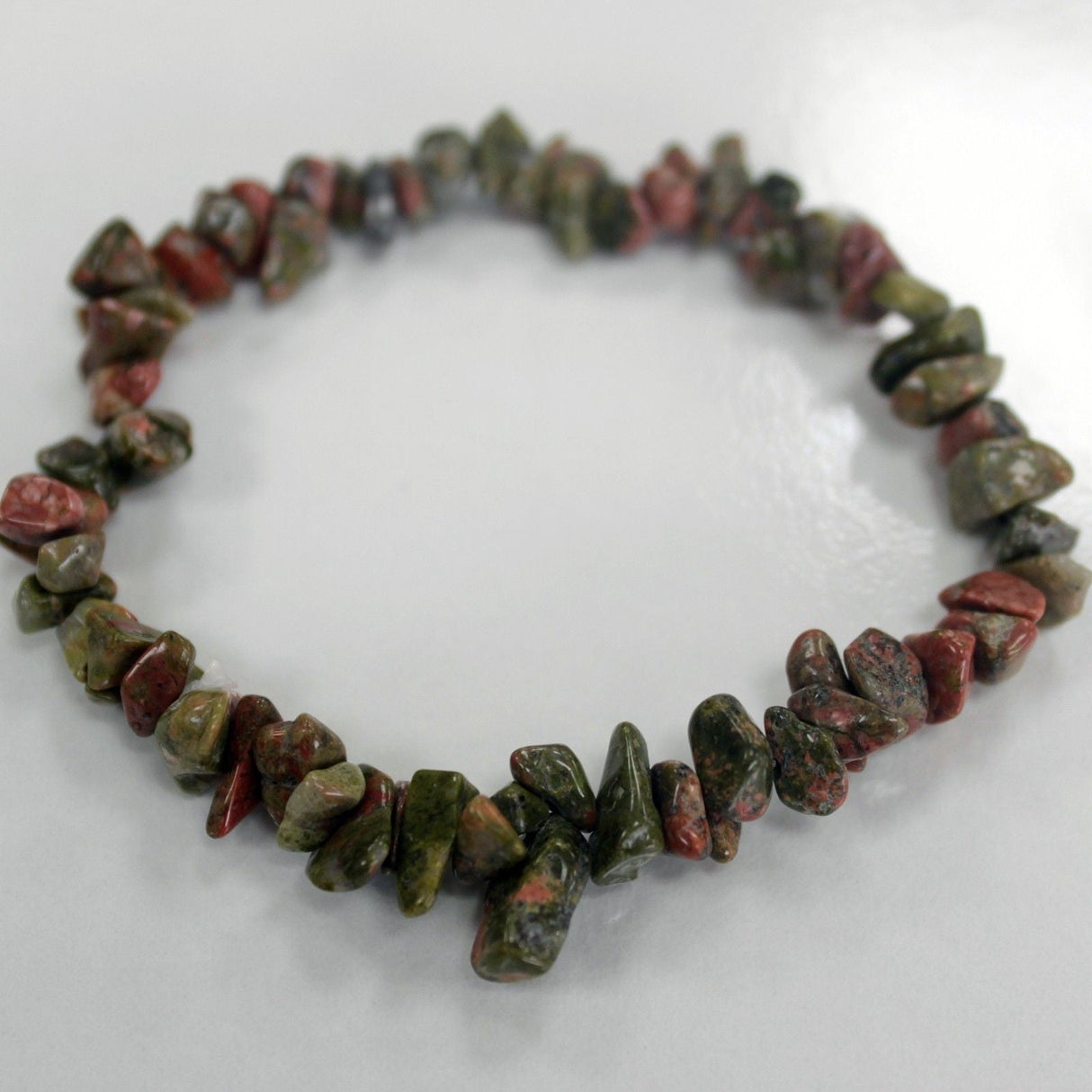 Green Jasper Stretch Bracelet Gemstone Chip - SHAMTAM.COM