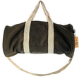 Olive Green 'Don't Quit' Cylindrical Duffel Gym Bag with Adjustable Shoulder Strap and Beige Handles - SHAMTAM.COM
