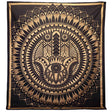 Elegant Black Gold Hamsa Hand Tapestry - Double Cotton Bedspread & Wall Hanging Decor - SHAMTAM.COM