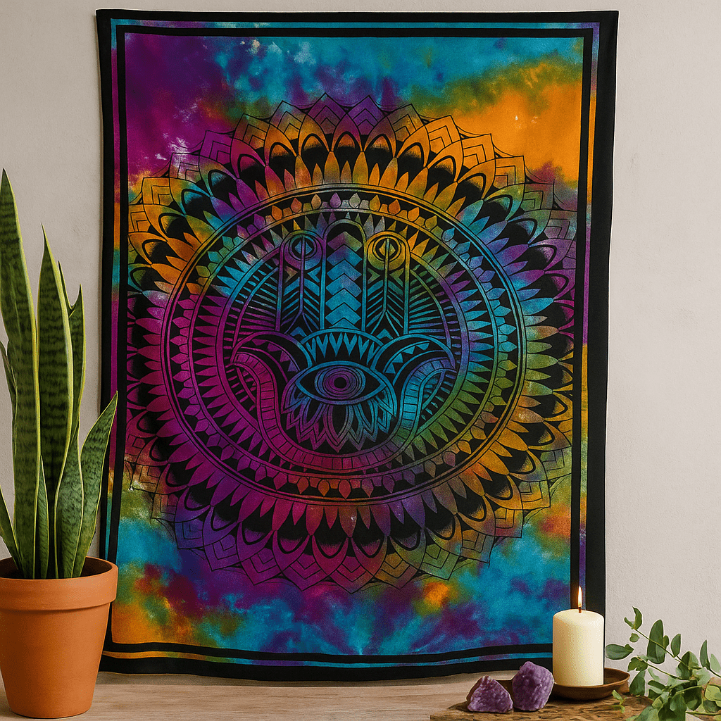 Hamsa Hand Wall Art, Cotton - SHAMTAM.COM