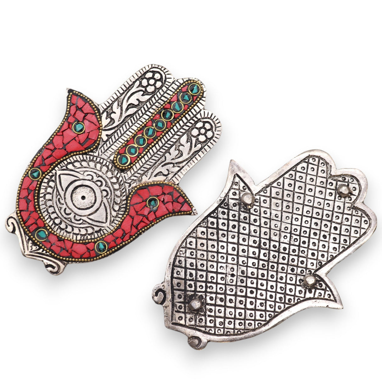Red & Green Small Hamsa Incense Holder - SHAMTAM.COM
