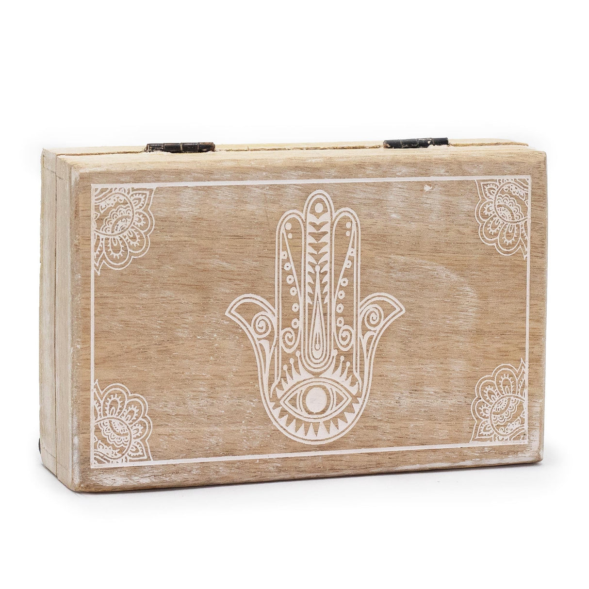 Big Rectangle Box 21.5x14x6.3cm - Hamsa Whitewash - SHAMTAM.COM