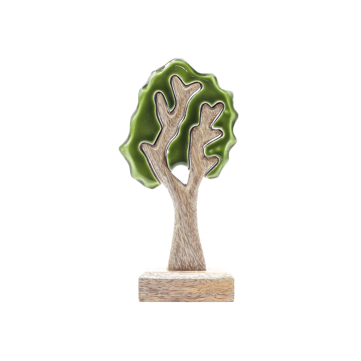 Handcrafted Mango Wood 3D Tree Tabletop Sculpture 20x10cm - SHAMTAM.COM