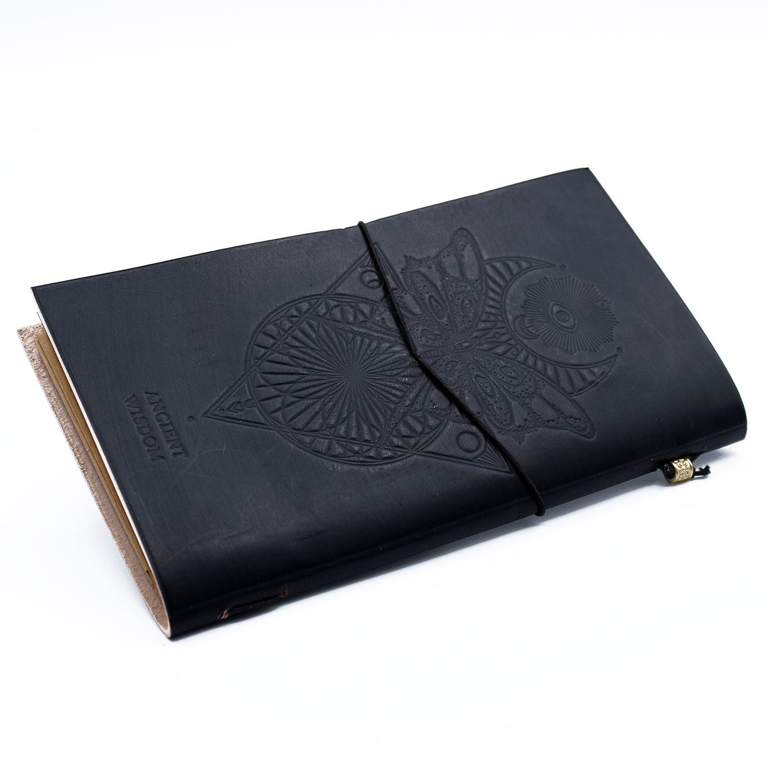 Handmade Leather Journal - My Book of Spells and other Thoughts - Black - SHAMTAM.COM