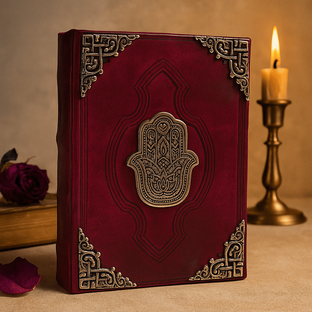 Handmade Notebook Zinc Hamsa Hand 200 Pages 26x18cm - SHAMTAM.COM