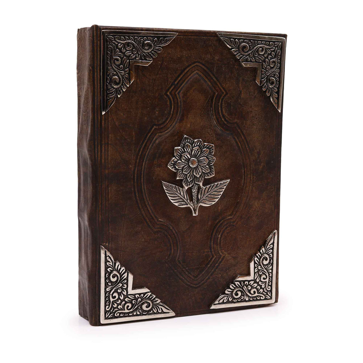 Handmade Notebook - Zinc Rose Decor - 200 Deckle Edges Pages - 26x18cm - SHAMTAM.COM