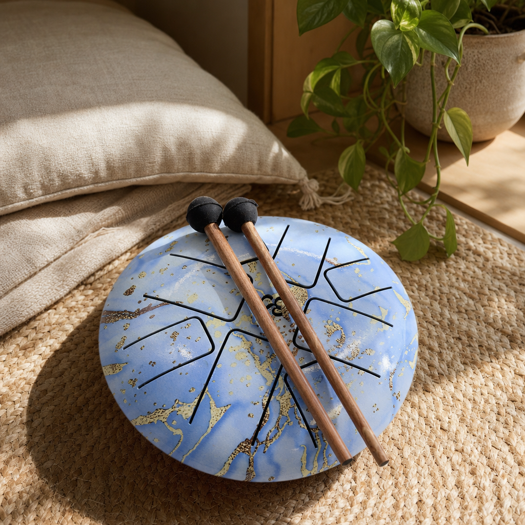 Happy Drum Blue Sky OM - 18cm — styled in a warm, naturally lit interior