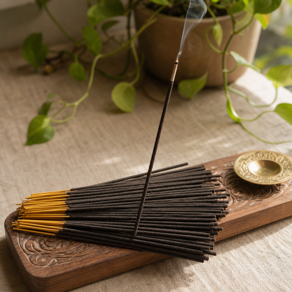 HEM Hexagonal Incense - Dragons Blood — styled in a warm, naturally lit interior