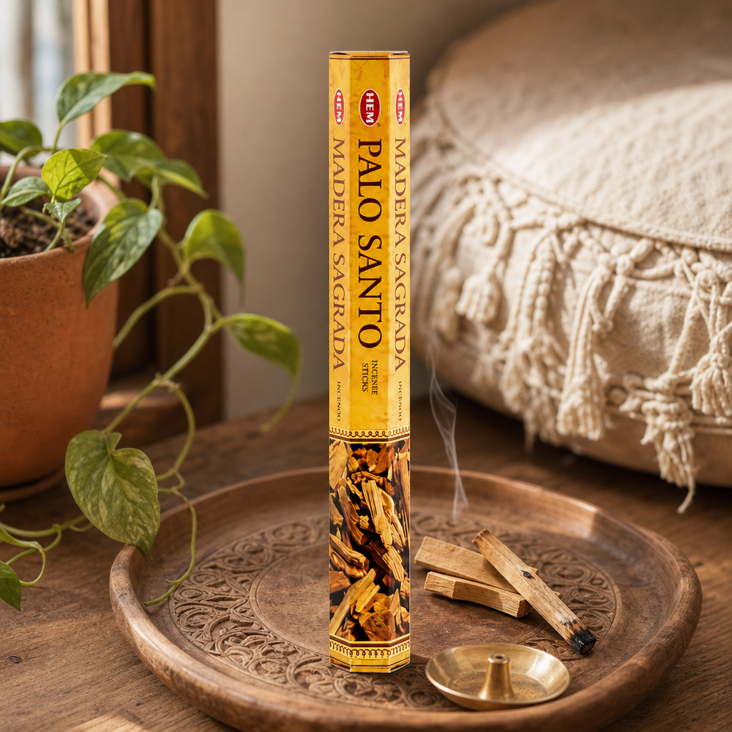 HEM Hexagonal Incense - Palo Santo — styled in a warm, naturally lit interior