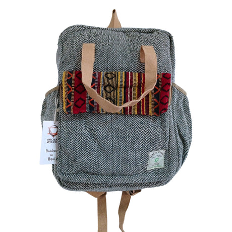 Eco - Friendly Hemp Adventure Backpack with Geometric Accents - Annapurna Collection - SHAMTAM.COM