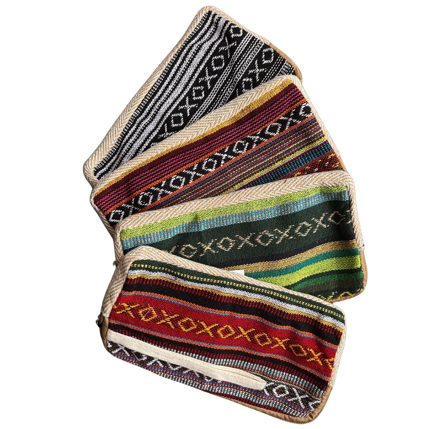 Himalaya Hemp Phone and Tobacco Zip Pouch - Assorted Designs with Wrist Strap for Cosmetics and Accessories - SHAMTAM.COM