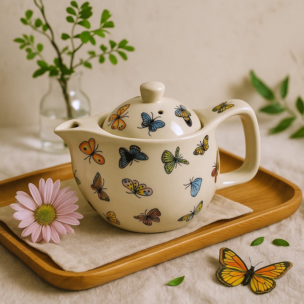 Herbal Teapot With Butterflies, Small - SHAMTAM.COM
