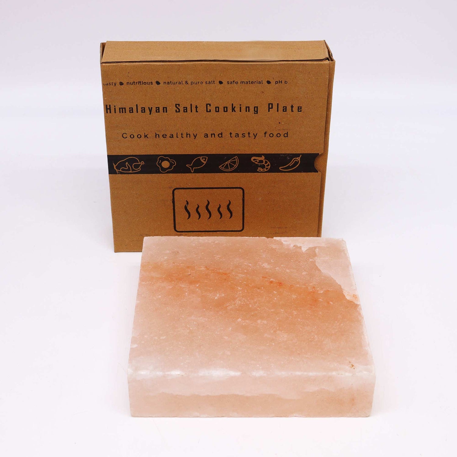 Himalayan Salt Block - Square Cooking Plate 20x20x5cm - SHAMTAM.COM