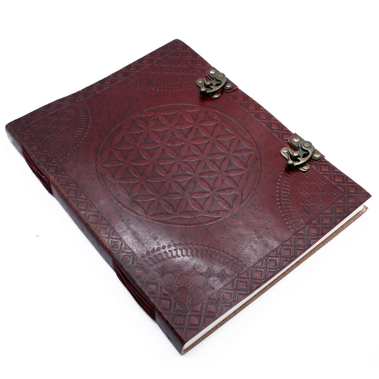 Huge Flower of Life Leather Notebook 10x13 (200 pages) - SHAMTAM.COM