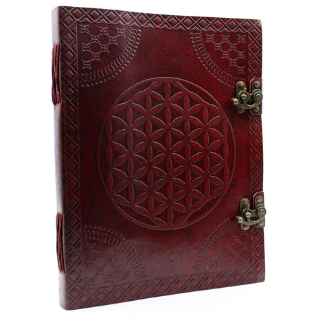 Huge Flower of Life Leather Notebook 10x13 (200 pages) - SHAMTAM.COM