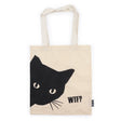 Iconic Basic Tote Bag - Black Cat - Natural 4oz - SHAMTAM.COM