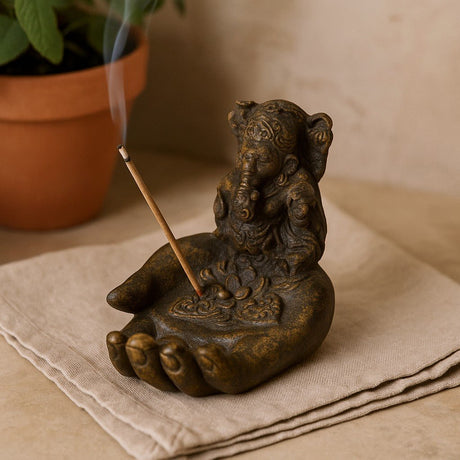 Incense Burner, Ganesha Hand Antique Finish - SHAMTAM.COM