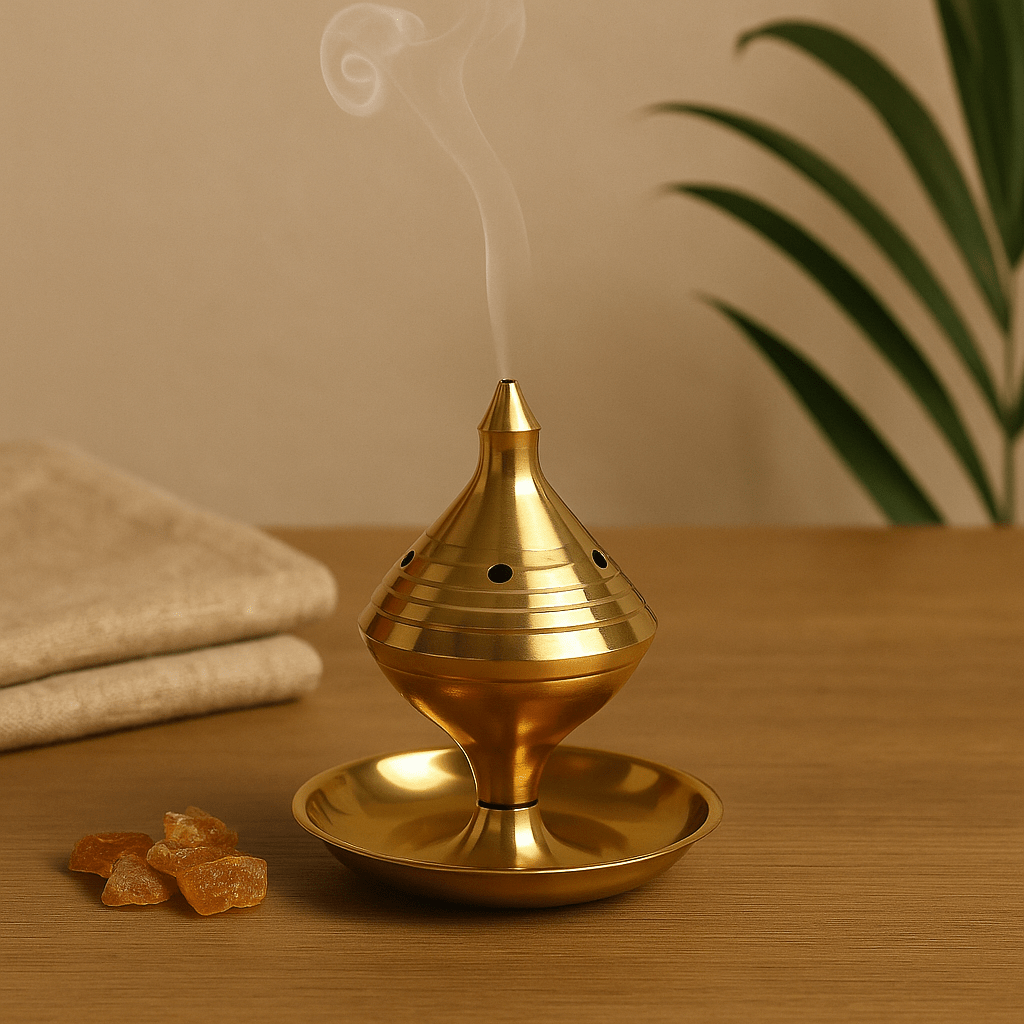 Incense Burner Medium Solid Brass - SHAMTAM.COM
