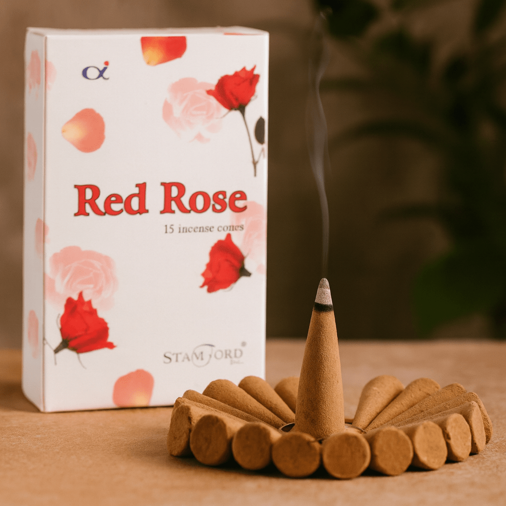 Incense Cones Red Rose, 15 Pack Stamford - SHAMTAM.COM