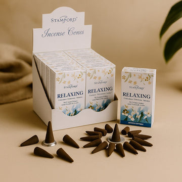 Incense Cones Relaxing 15 Pack With Holder Stamford - SHAMTAM.COM