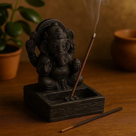 Incense Holder Ganesha Feng Shui Black Antique - SHAMTAM.COM