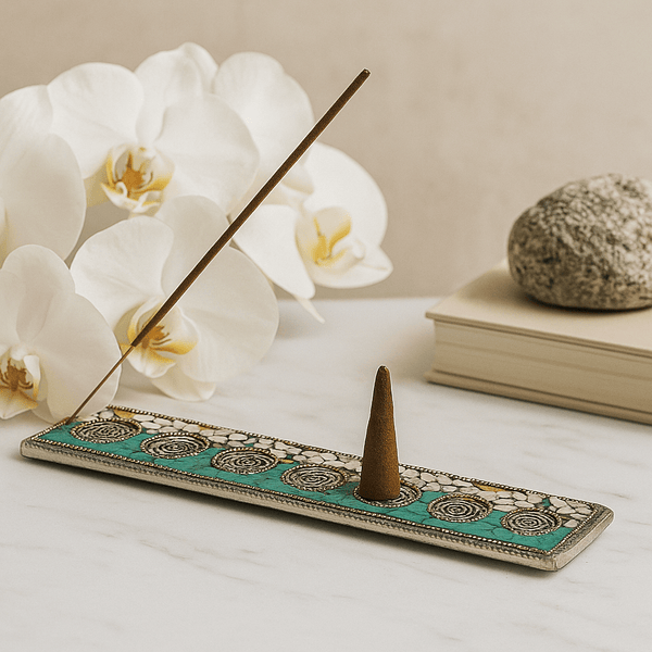 Incense Holder Seven Chakra Tibetan Ceramic Mosaic