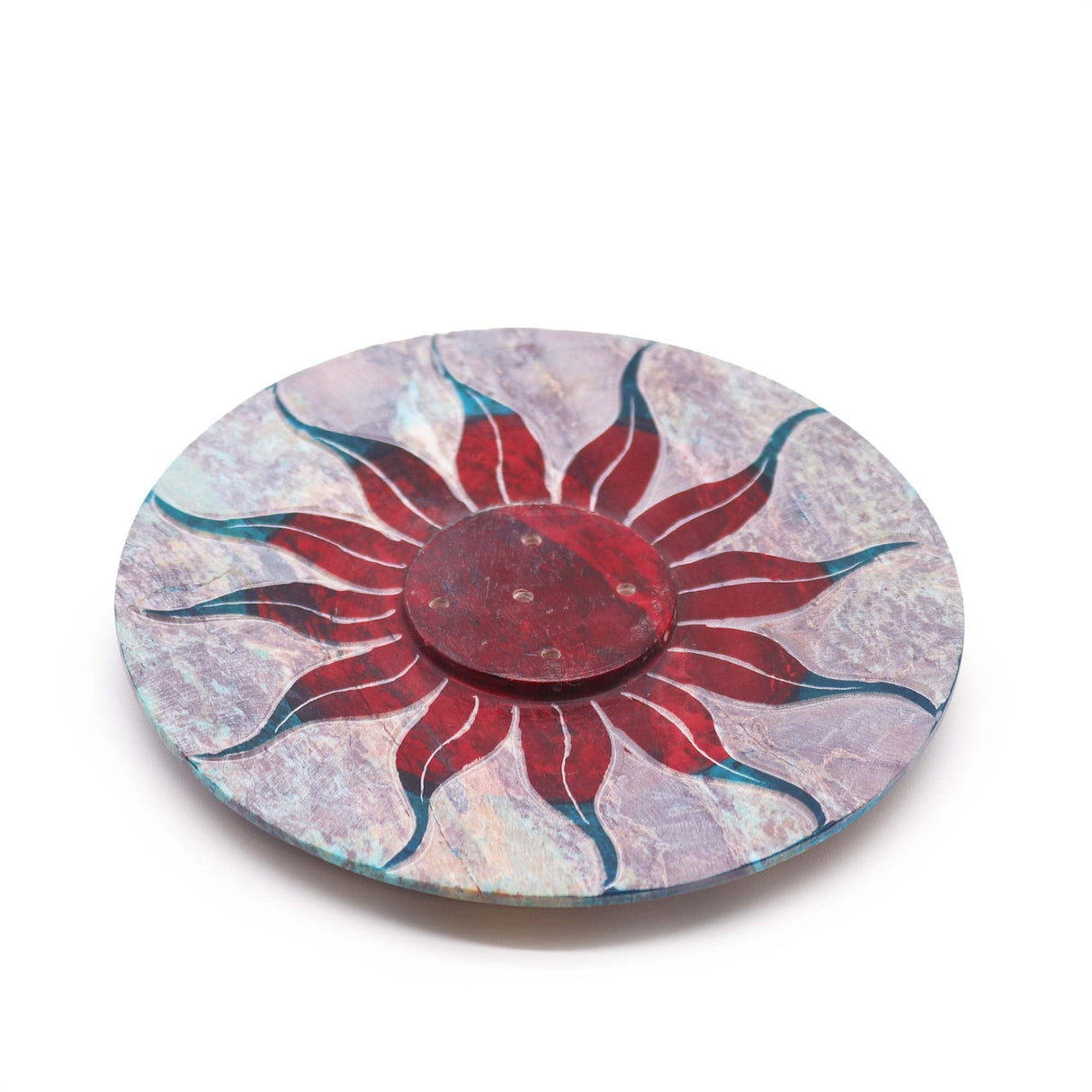 Vibrant Sun Flower Soapstone Incense Burner - 5 Stick Holder for Aromatic Ambiance - SHAMTAM.COM