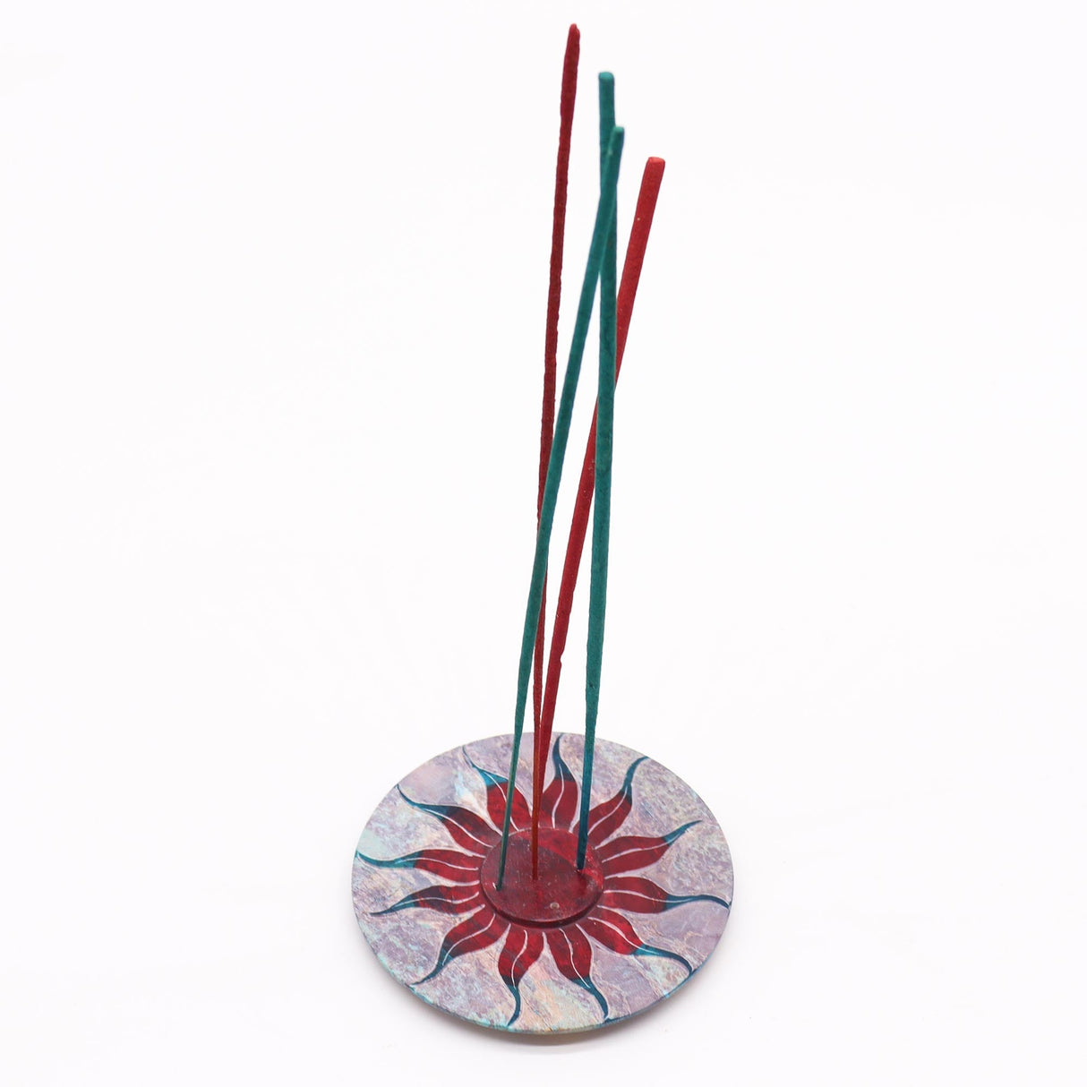 Vibrant Sun Flower Soapstone Incense Burner - 5 Stick Holder for Aromatic Ambiance - SHAMTAM.COM