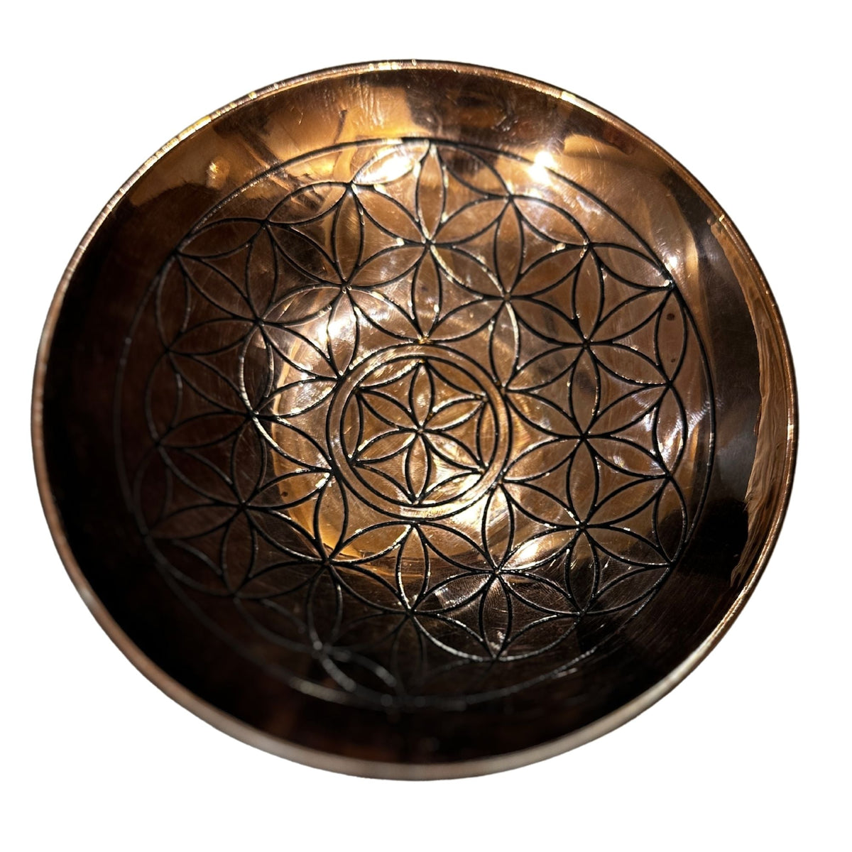 Incense Smudge Plate Copper Flower of Life - SHAMTAM.COM