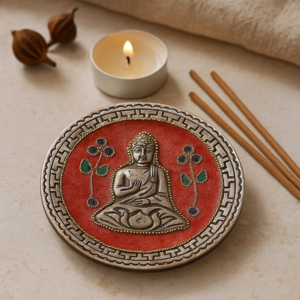 Incense Stick Holder Buddha Red 10 cm - SHAMTAM.COM
