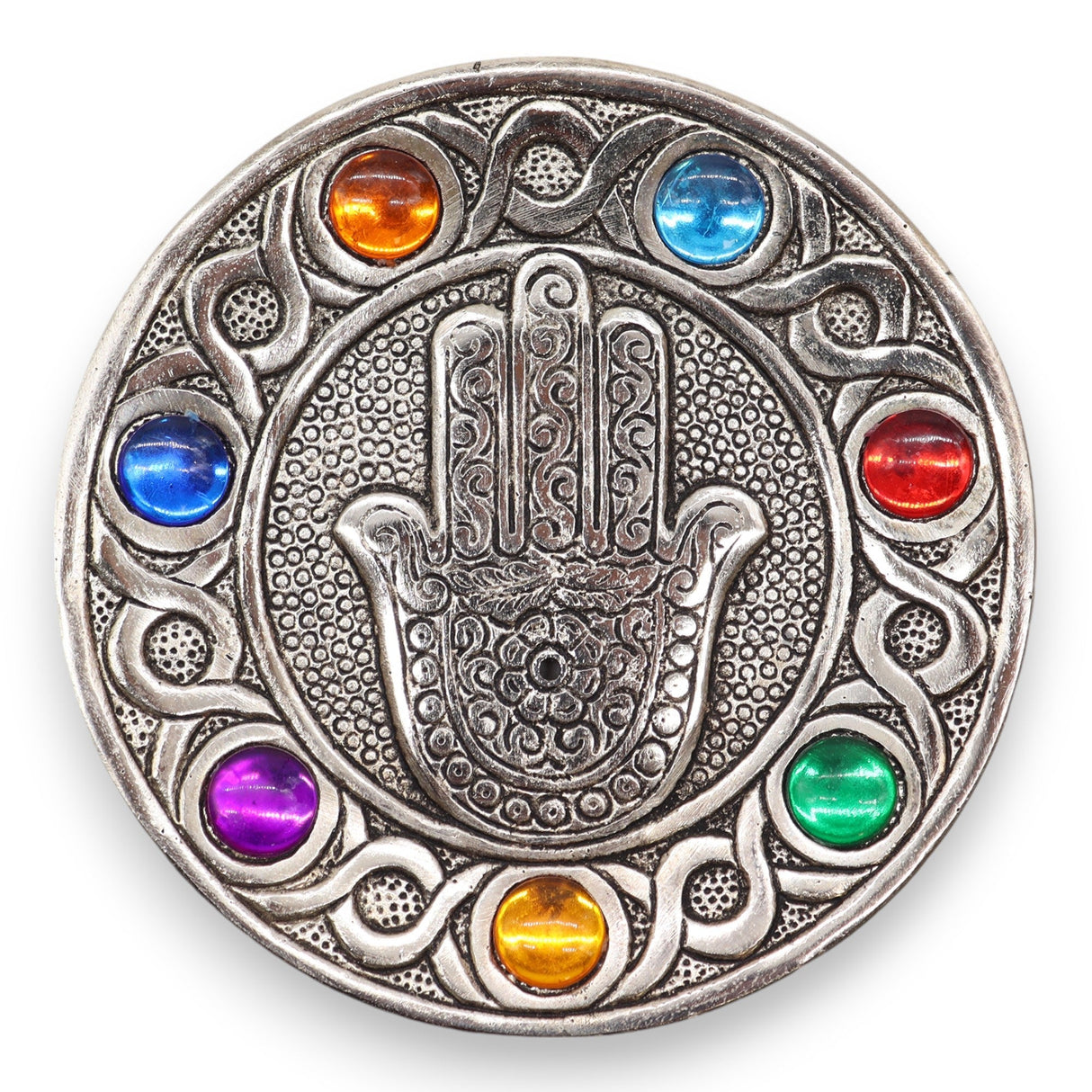 Seven Chakra Hamsa Incense Burner - SHAMTAM.COM