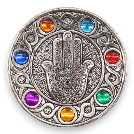 Seven Chakra Hamsa Incense Burner - SHAMTAM.COM
