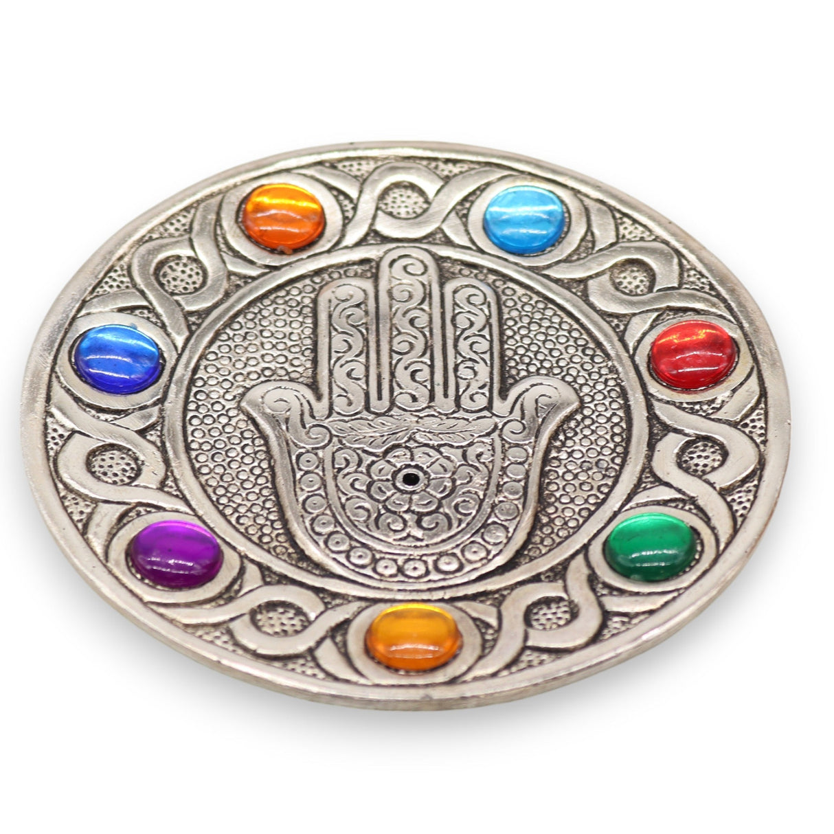 Seven Chakra Hamsa Incense Burner - SHAMTAM.COM