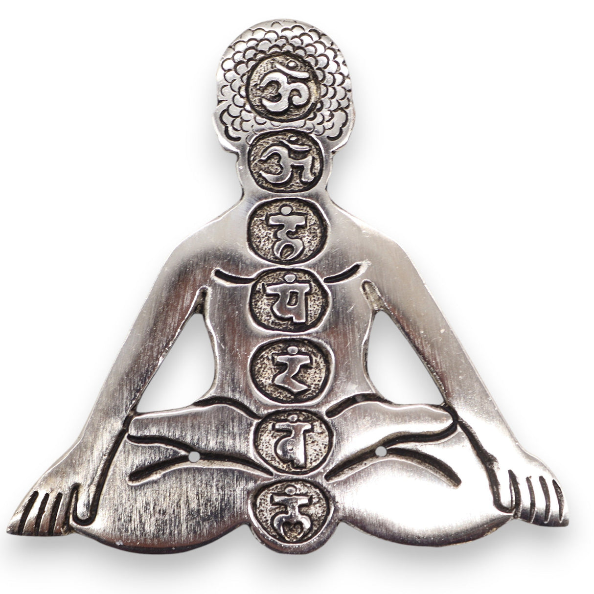 Polished Aluminum Seven Chakra Yoga Incense Holder - SHAMTAM.COM