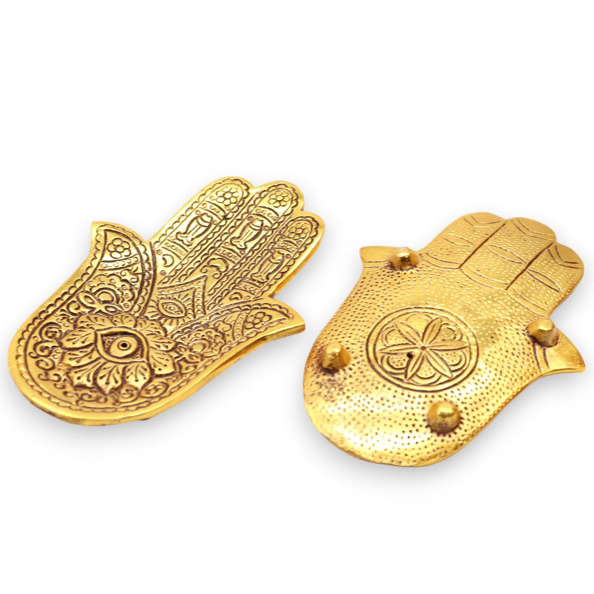 Incense Burner Gold Aluminium Small Hamsa - SHAMTAM.COM