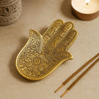 Incense Stick Holder Small Gold Aluminum Hamsa - SHAMTAM.COM