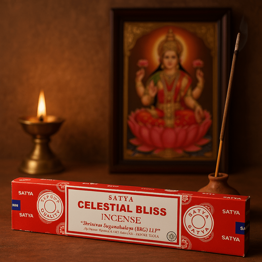 Satya Celestial Bliss Incense Sticks 15g - Hand Rolled Aromatic Fragrance with 30 - Minute Burn Time - SHAMTAM.COM