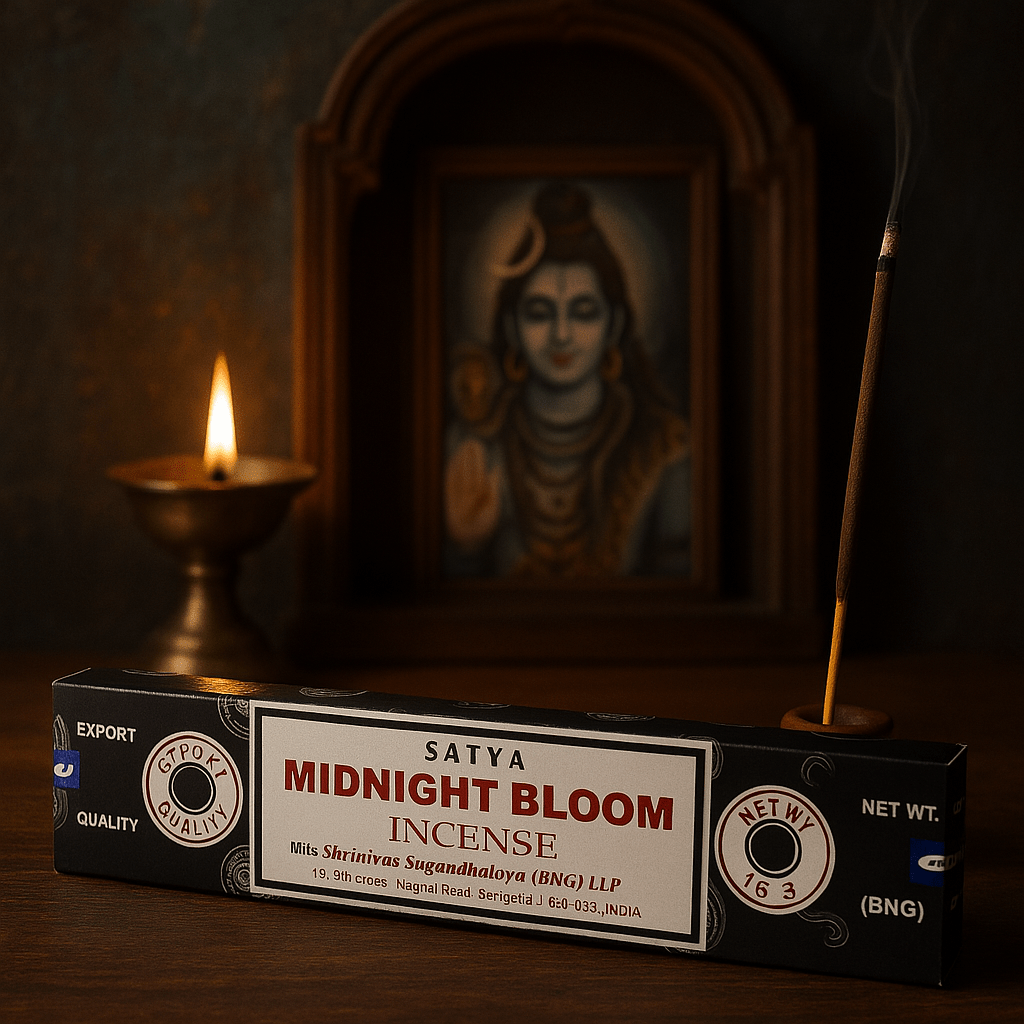 Satya Midnight Blossom Incense Sticks 15g - Hand Rolled Aromatic Fragrance with 30 - Minute Burn Time - SHAMTAM.COM