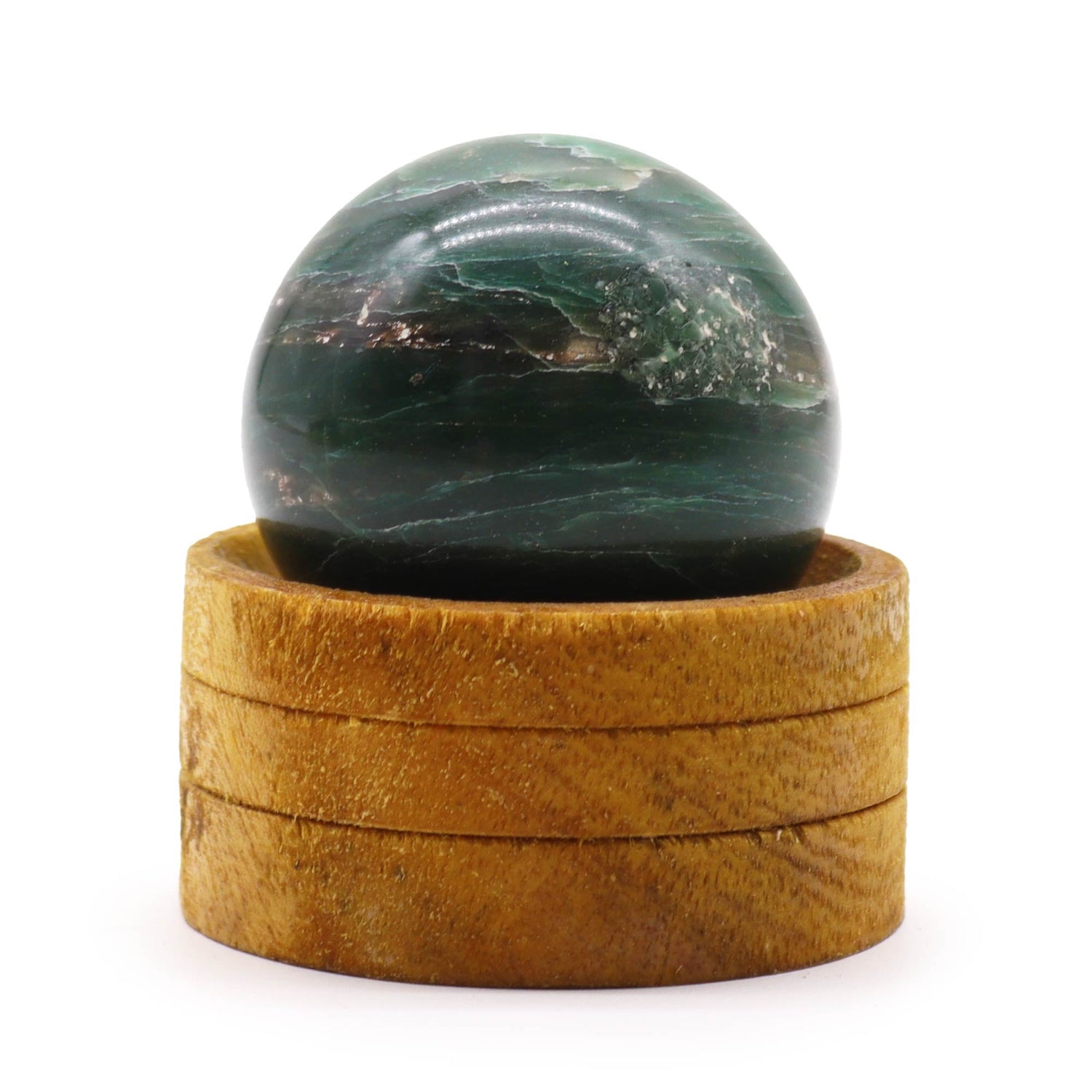 Gemstone Sphere 50mm - Indian Jade with Stand - SHAMTAM.COM