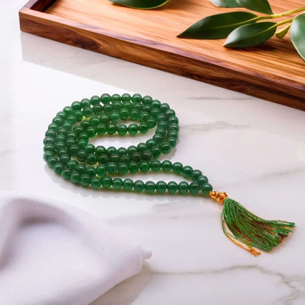 108 Bead Mala - Jade Japa Mala - SHAMTAM.COM