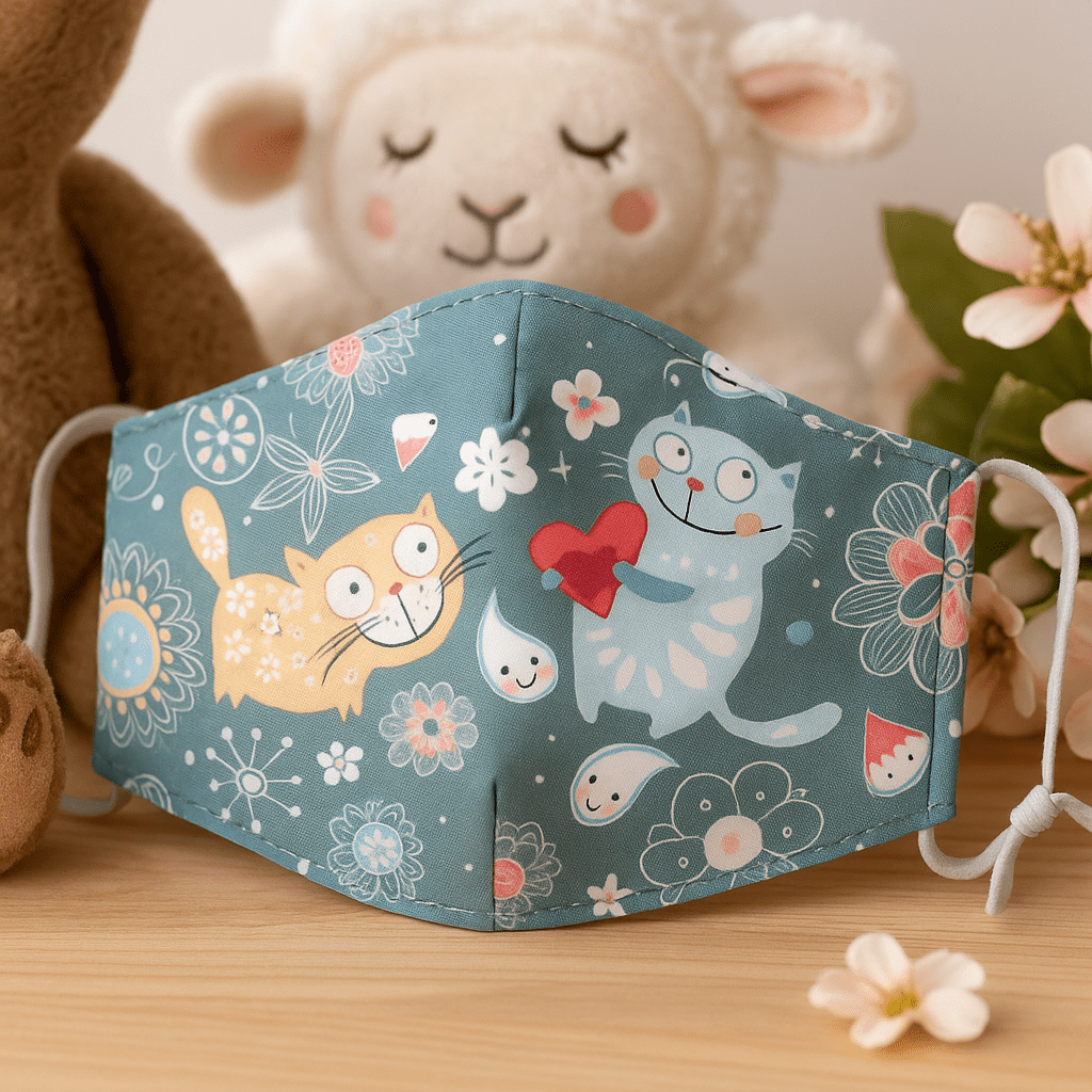 Kids Face Mask - Happy Cats With Filter - SHAMTAM.COM