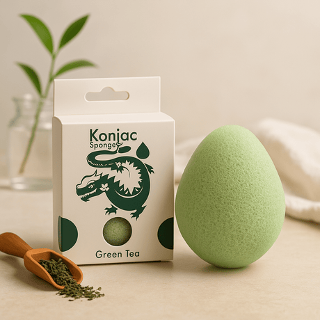 Konjac Sponge Green Tea Teardrop Facial Exfoliating - SHAMTAM.COM